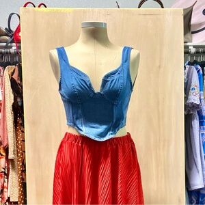 Blue Denim Women's Corset Top